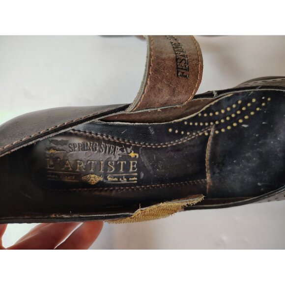 L'artiste Spring Step Black Mary Jane Shoes, Leather Size 37, Hook & Loop 6.5, 7 - Picture 8 of 8